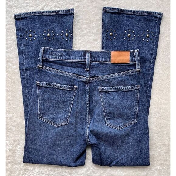 Citizens of Humanity COH Demy Cropped Flare Gleams Stud Embellished Jeans, 24 - Picture 14 of 16